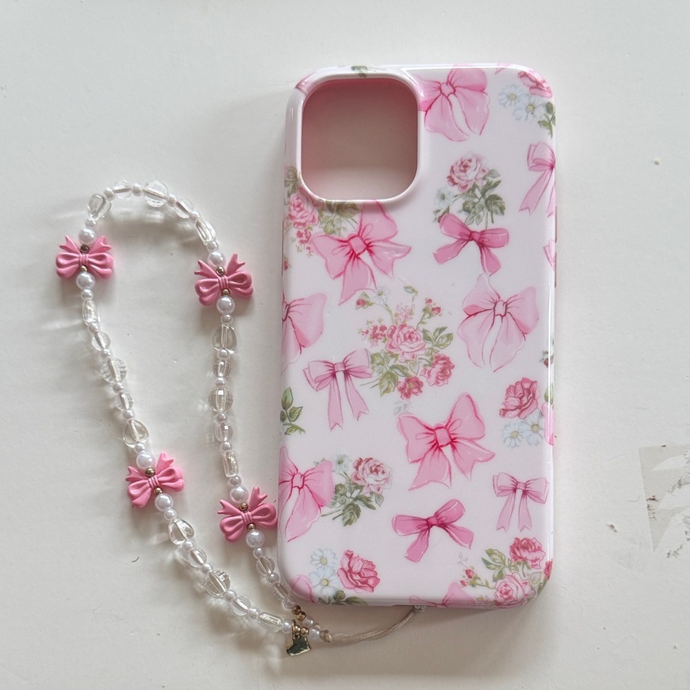 Floral Bow Kids Phone Case with Strap